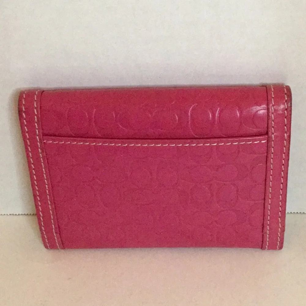 Coach Embossed Signature Leather Wallet